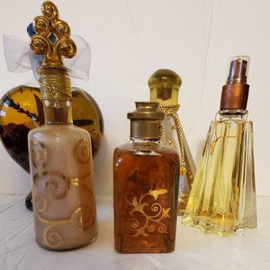 Pier 1 Bath Bubble IN Gold Swerl Bottle